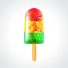 Fruity ice cream isolated vector illustration