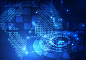 vector digital global technology concept, abstract background