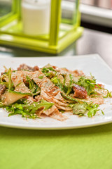 Salad with smoked eel