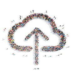 people in the shape of clouds.