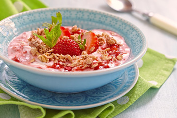 Yogurt with strawberry and granola
