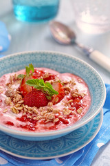Yogurt with strawberry and granola