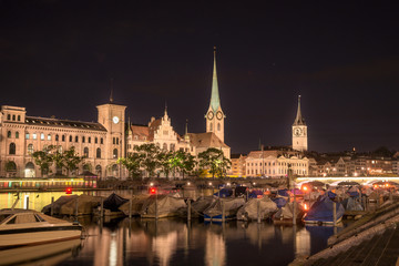 Fototapeta na wymiar Old town of Zurich at night - Switzerland