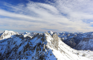 Fototapeta na wymiar The Nebelhorn Mountain in winter. Alps, Germany.