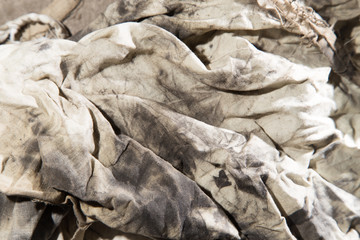dirty rags in oil as background