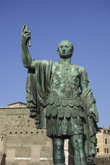 Statue of Roman Emperor Nerva on the via dei Fori Imperiali