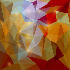 Abstract bright polygonal triangular background with glaring lights