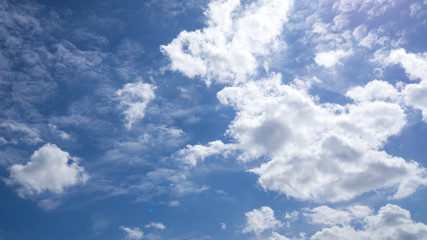 White clouds and blue sky