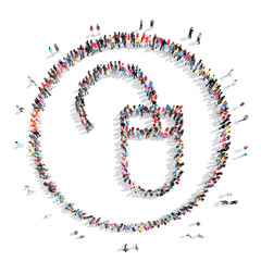 people in the shape of a computer mouse.