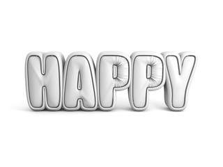 happy letter 3d rendering