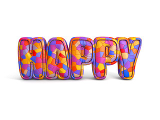happy letter 3d rendering