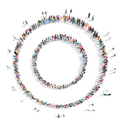 people in the shape of a circle.