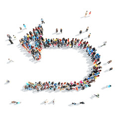 People in the form of arrows.