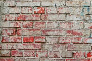 Texture. Brick. Wall. A background with attritions and cracks