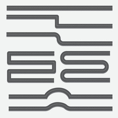 Road icon set concept multiple shapes. Vector flat design
