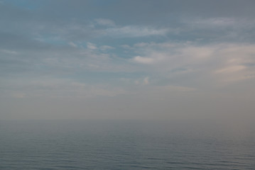 Obraz premium Foggy sky over the Mediterranean sea. Spain