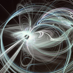 Abstract Fractal Waves With Light Beams, Spiritual Concept