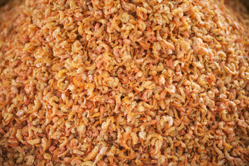 asian dried shrimp in kep market cambodia