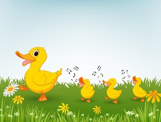 Happy duck cartoon