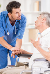 Old man at hospital
