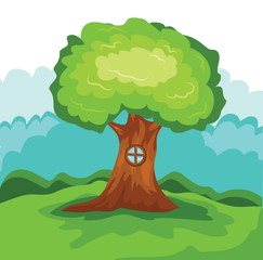 illustration  tree house vector