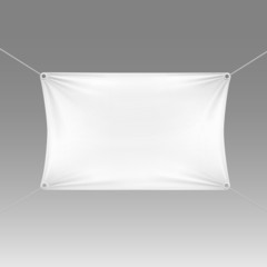 White Blank Empty Horizontal Rectangular Banner