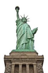 Fototapeta premium Statue of Liberty on isolated white background, New York City, USA