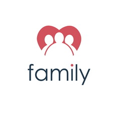 happy family icon in heart