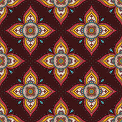 Ethnic floral seamless pattern