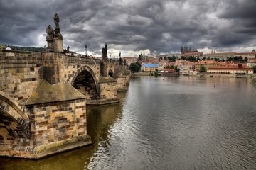 Historic Charles Bridge in Prague, Czech Republic