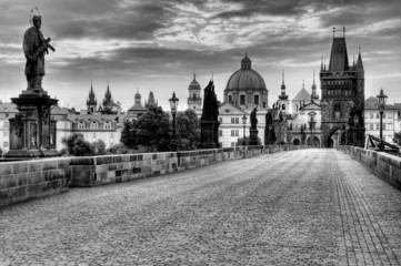 Historic Charles Bridge in Prague, Czech Republic