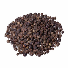 Black pepper isolated on white background.