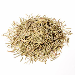 Rosemary spice herb closeup, isolated on white.
