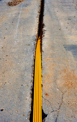 fiber optic cables buried in a micro trench