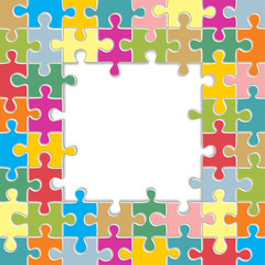Puzzle frame background. Vector illustration