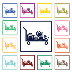 Trolley with baggage icon