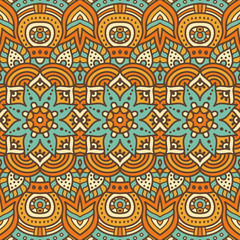 Ethnic floral seamless pattern