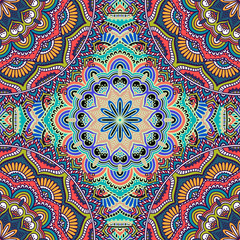 Ethnic floral seamless pattern