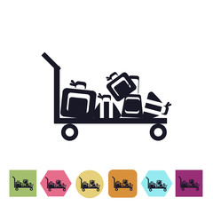 Trolley with baggage icon