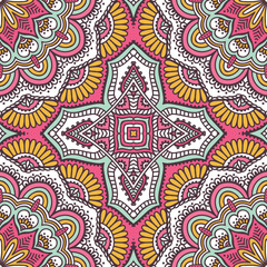 Ethnic floral seamless pattern