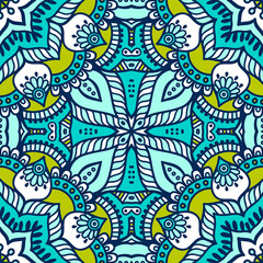 Ethnic floral seamless pattern