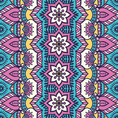 Ethnic floral seamless pattern