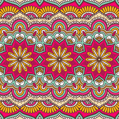 Ethnic floral seamless pattern