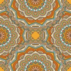 Ethnic floral seamless pattern
