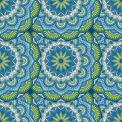 Ethnic floral seamless pattern
