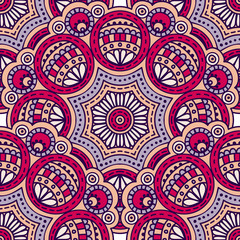 Ethnic floral seamless pattern