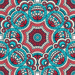 Ethnic floral seamless pattern