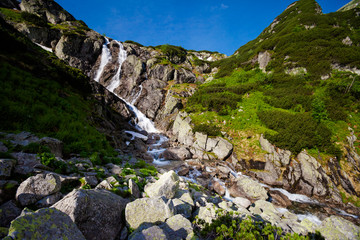 Beautiful Tatry mountains landscape Five Lakes Valley