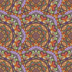 Ethnic floral seamless pattern