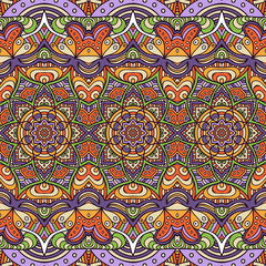 Ethnic floral seamless pattern